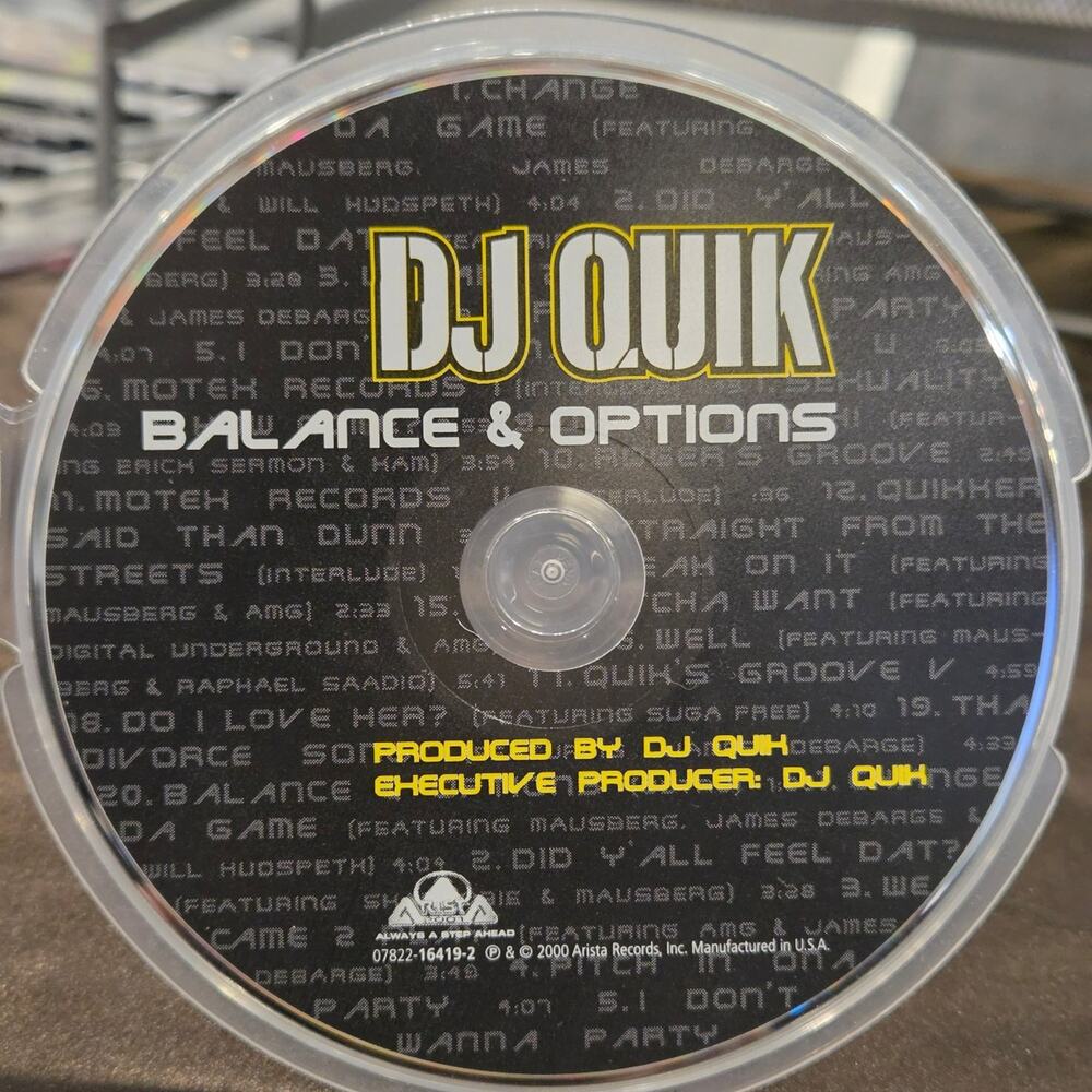 Vtg 2000 DJ Quik BALANCE & OPTIONS CD Hip Hop Rap